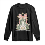 Christian Christmas Long Sleeve Shirt Oh Come Let Us Adore Him Nativity Christmas Tree Bow - African Pride