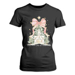 Christian Christmas T Shirt For Women Oh Come Let Us Adore Him Nativity Christmas Tree Bow - African Pride
