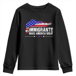 Immigrants Make America Great Youth Sweatshirt American Flag Pro Immigration - African Pride