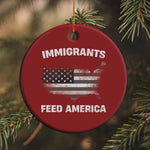 Immigrants Feed America Christmas Ornament Grunge US Flag - African Pride