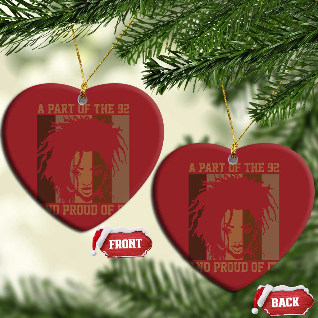 92 Percent Black Woman Power Christmas Ornament A Part Of The 92% And Proud Of It - African Pride