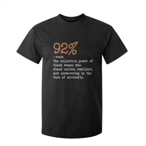92 Percent Black Woman Power T Shirt For Kid The 92% African American Melanin Girls - African Pride