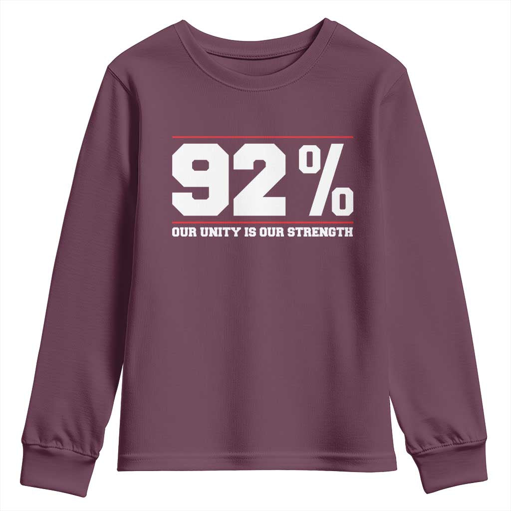 92 Percent Black Woman Power Youth Sweatshirt 92% Our Unity Is Our Strength - African Pride
