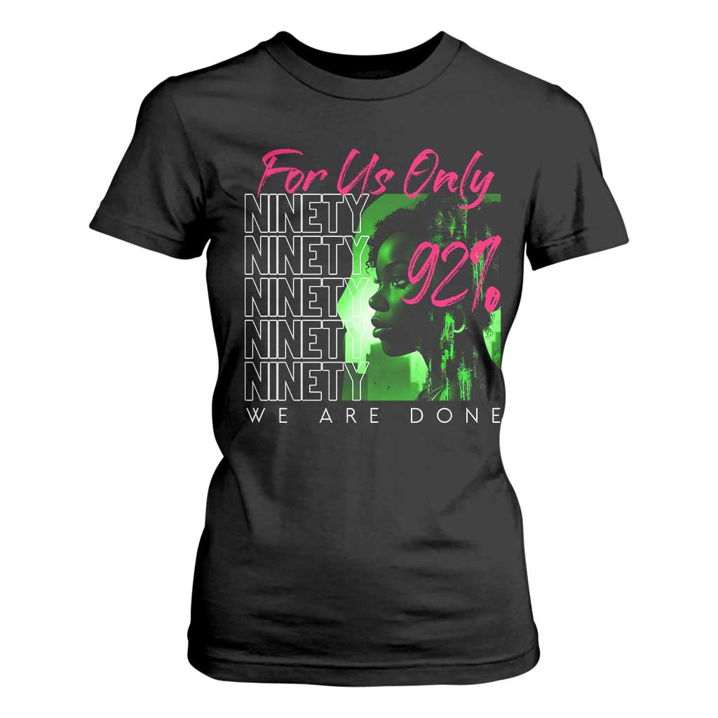 The 92% Black Women Power T Shirt For Women For Us Only 92% We Are Done - African Pride