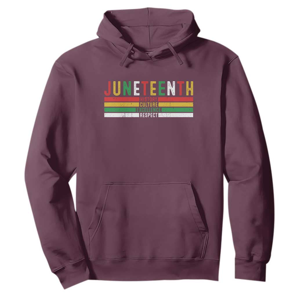 Juneteenth Hoodie Black History Culture Excellence Respect Retro Vintage
