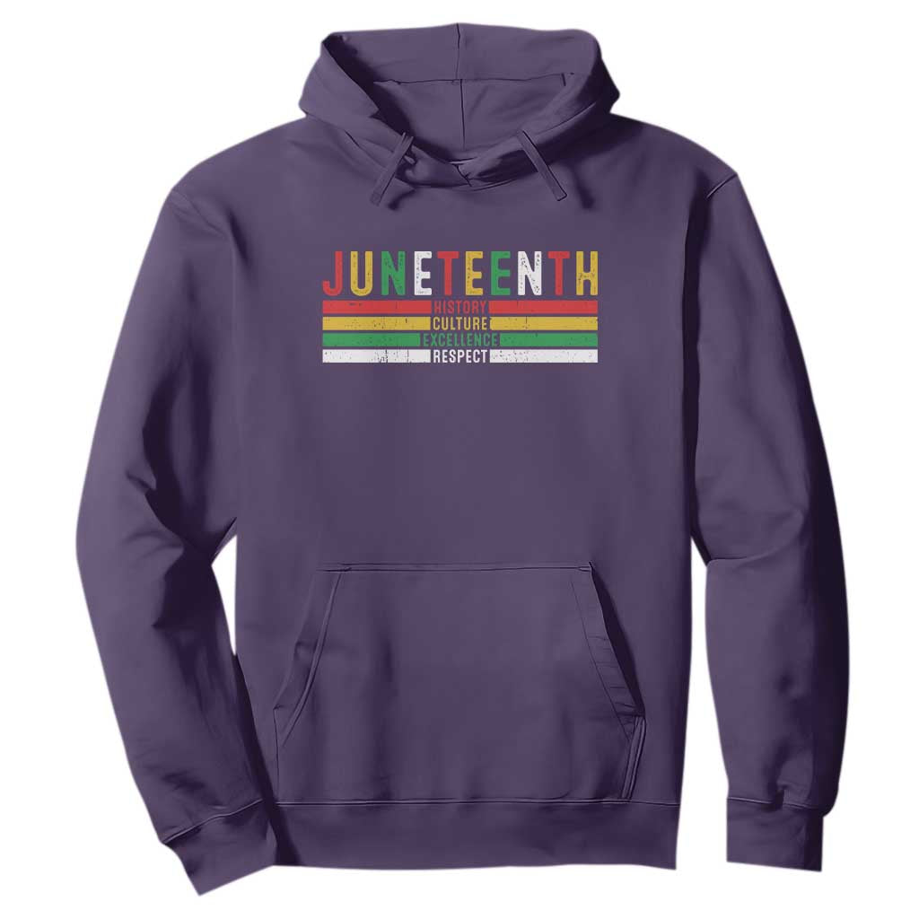 Juneteenth Hoodie Black History Culture Excellence Respect Retro Vintage