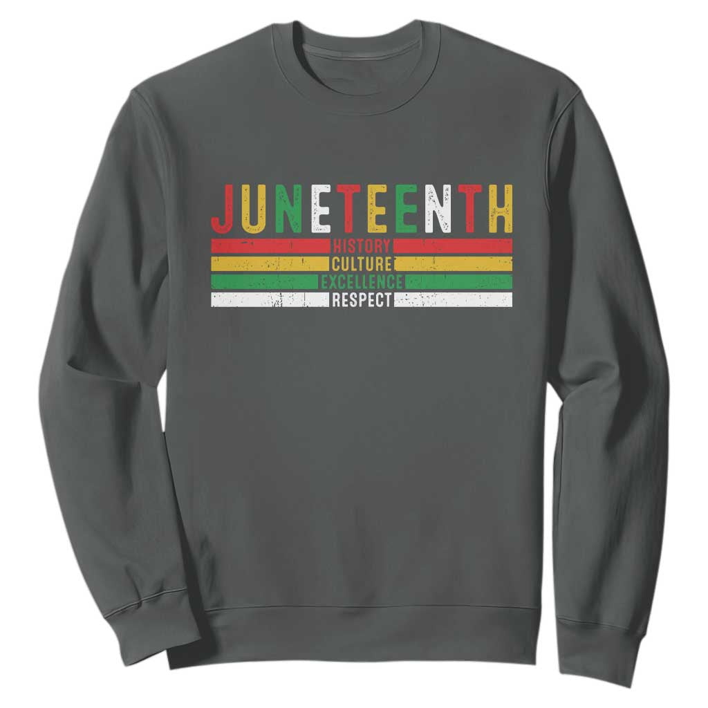 Juneteenth Sweatshirt Black History Culture Excellence Respect Retro Vintage