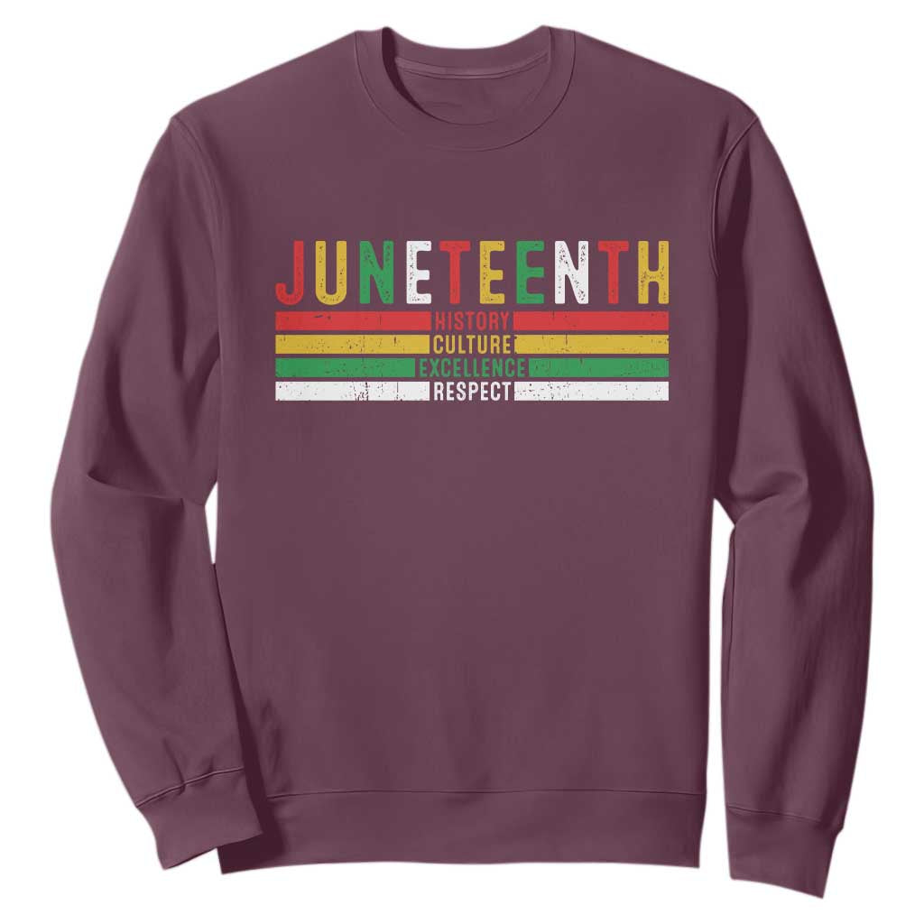 Juneteenth Sweatshirt Black History Culture Excellence Respect Retro Vintage