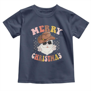 Christmas Cowboy Toddler T Shirt Vintage 90s Western Groovy Santa Claus Xmas Vibes - African Pride