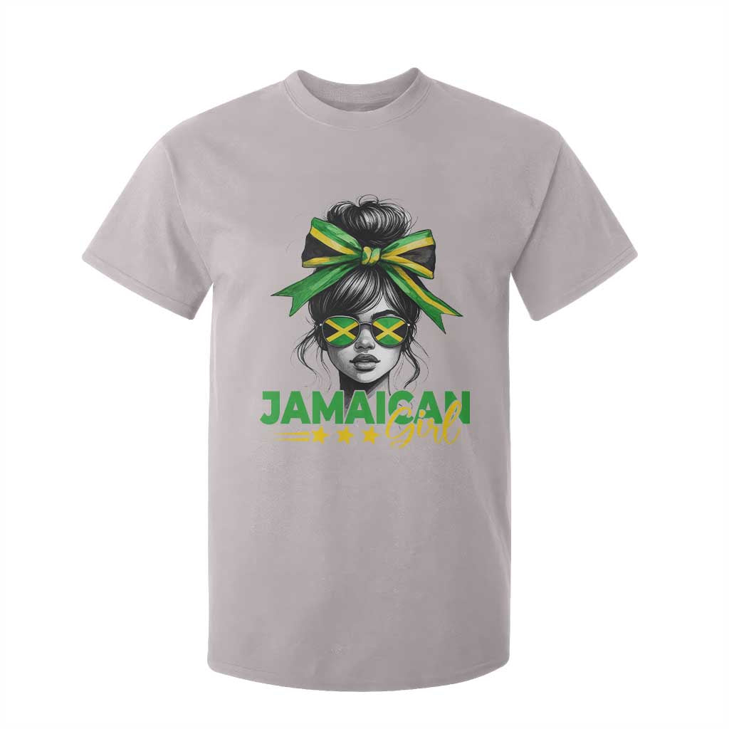 Proud Jamaican Girl T Shirt For Kid Jamaica Messy Bun Retro Vintage Jamaican Flag - African Pride