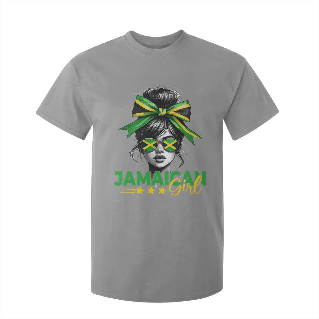 Proud Jamaican Girl T Shirt For Kid Jamaica Messy Bun Retro Vintage Jamaican Flag - African Pride