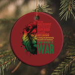 Lion of Judah Christmas Ornament Rasta Haile Selassie War Speech Jah Bless - African Pride