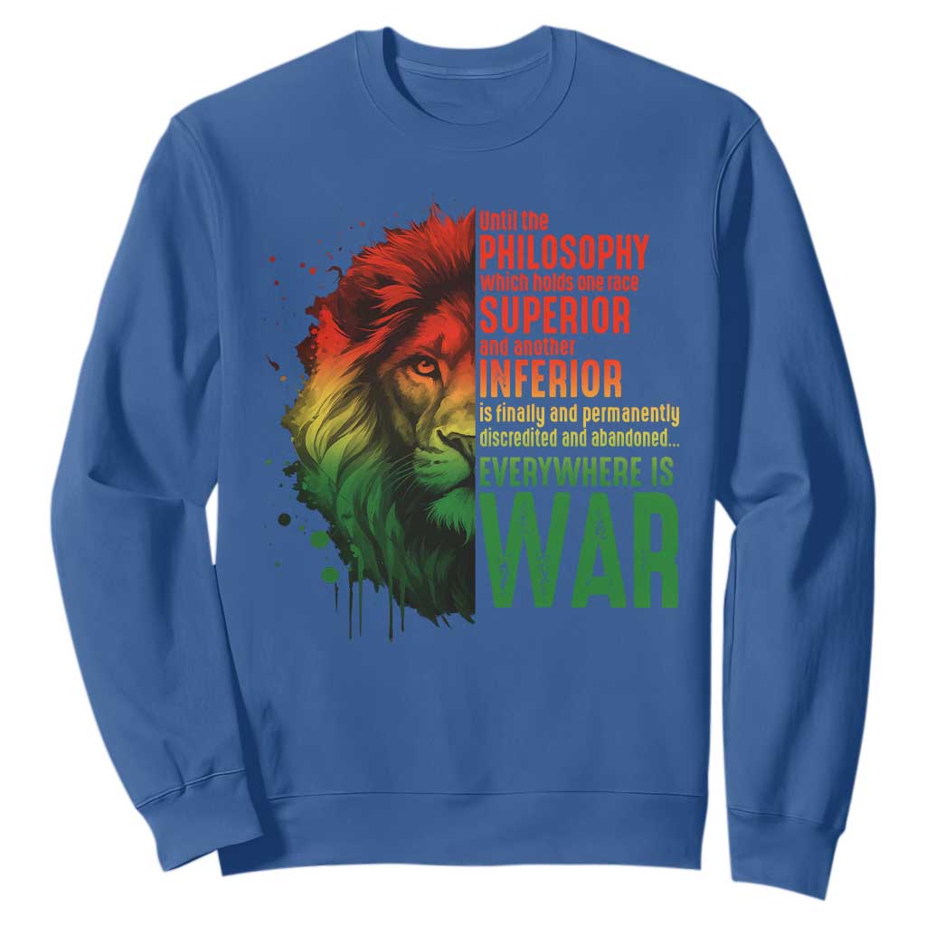 Lion of Judah Sweatshirt Rasta Haile Selassie War Speech Jah Bless - African Pride