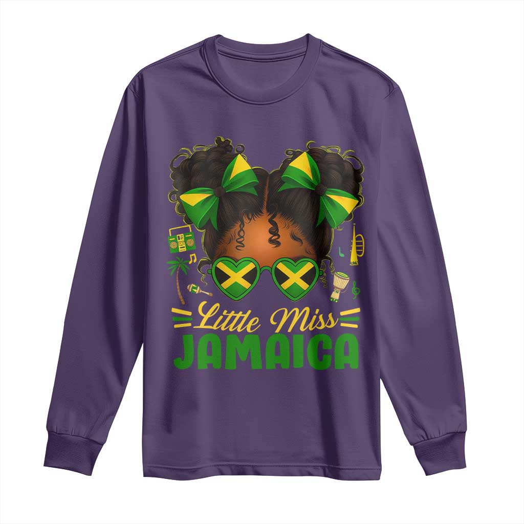 Little Miss Jamaica Long Sleeve Shirt Proud Jamaican Afro Black Girls Jamaica Flag Pride - African Pride