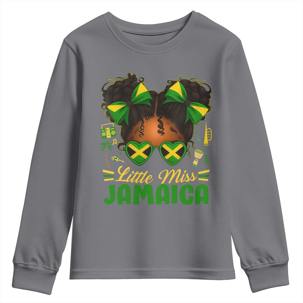 Little Miss Jamaica Youth Sweatshirt Proud Jamaican Afro Black Girls Jamaica Flag Pride - African Pride