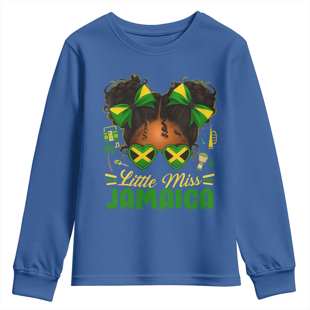 Little Miss Jamaica Youth Sweatshirt Proud Jamaican Afro Black Girls Jamaica Flag Pride - African Pride
