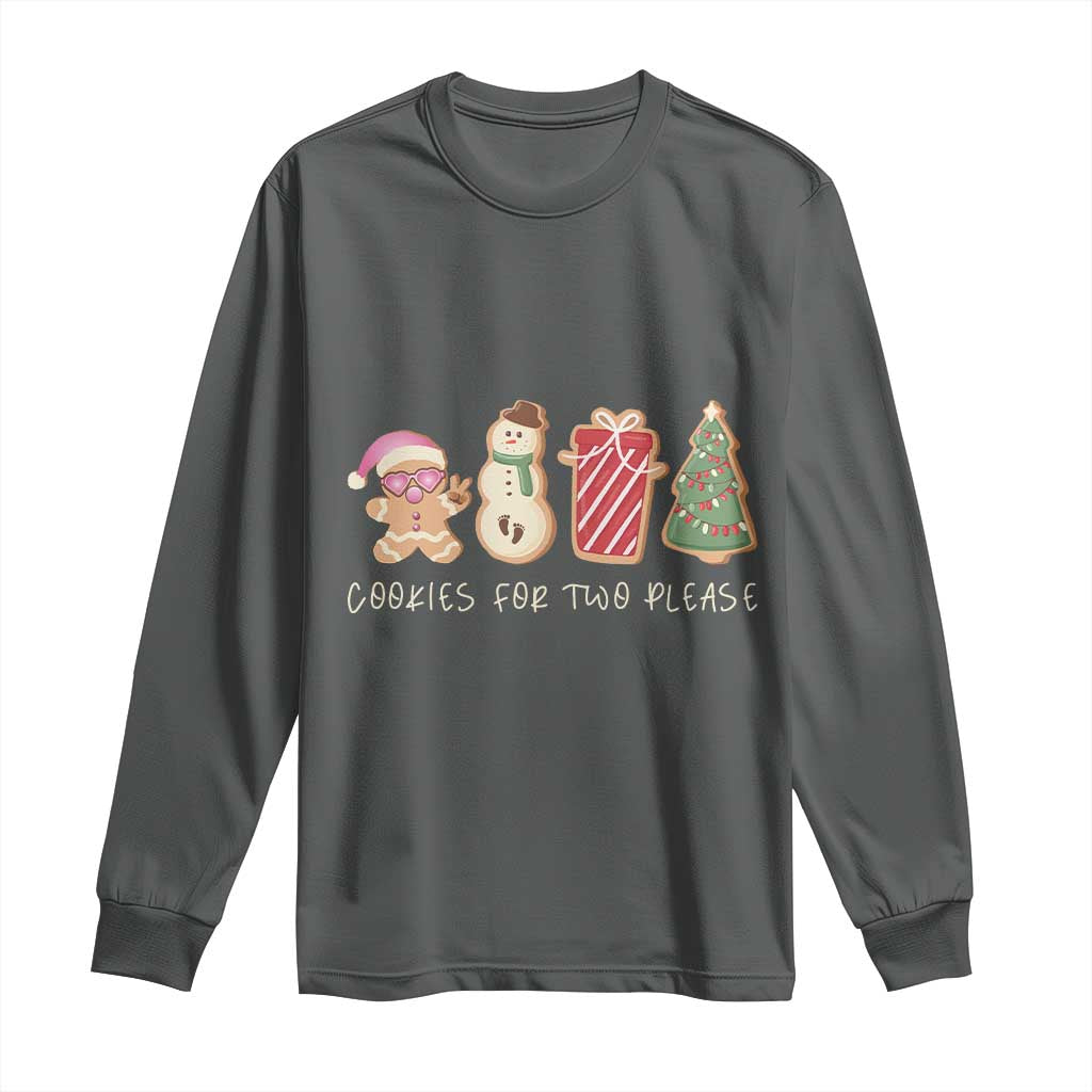 Christmas Pregnancy Announcement Long Sleeve Shirt Cookies For Two Please Xmas Maternity Gift - African Pride