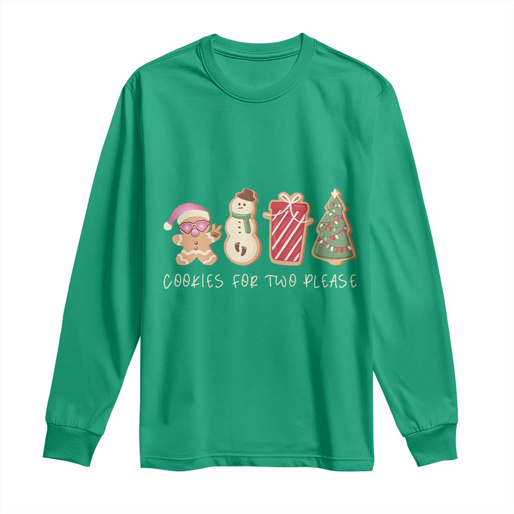 Christmas Pregnancy Announcement Long Sleeve Shirt Cookies For Two Please Xmas Maternity Gift - African Pride