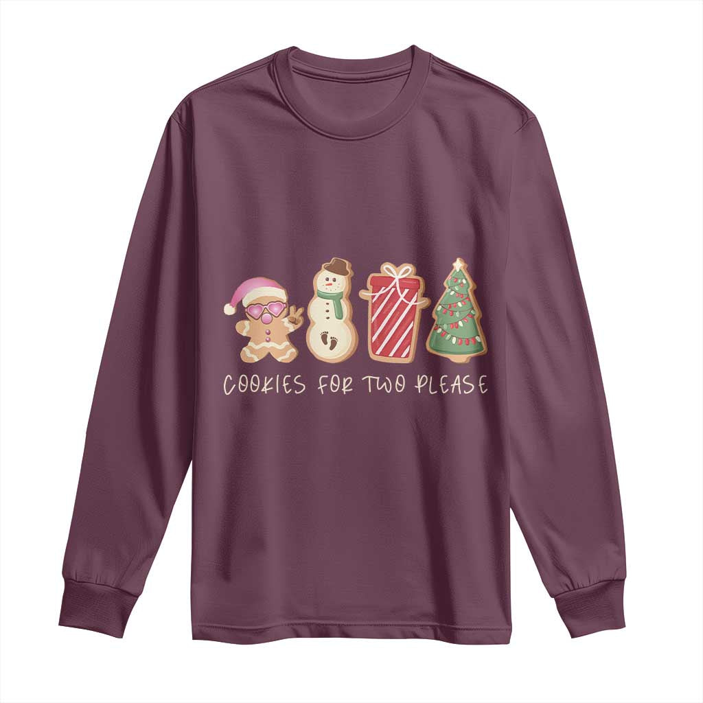 Christmas Pregnancy Announcement Long Sleeve Shirt Cookies For Two Please Xmas Maternity Gift - African Pride