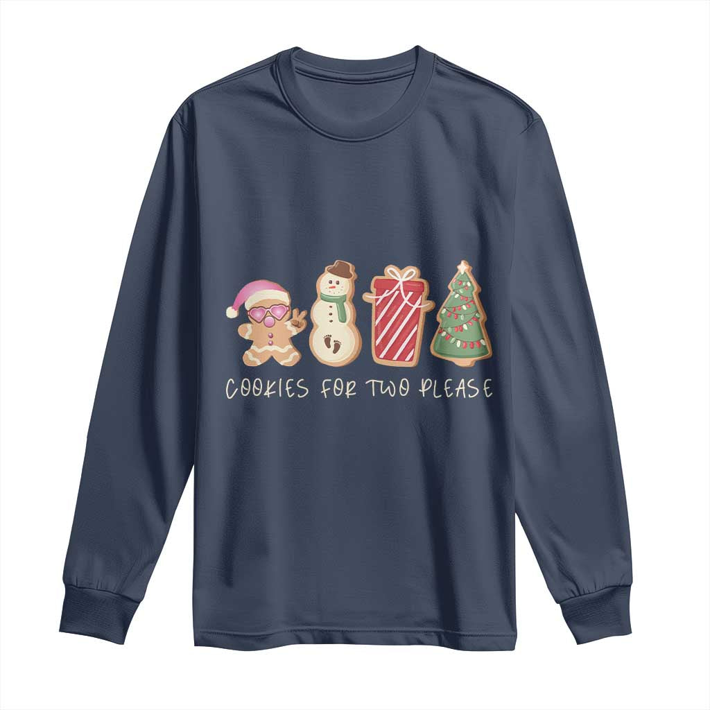 Christmas Pregnancy Announcement Long Sleeve Shirt Cookies For Two Please Xmas Maternity Gift - African Pride