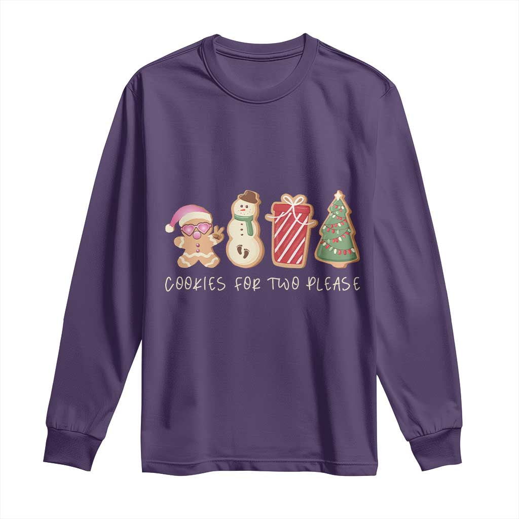 Christmas Pregnancy Announcement Long Sleeve Shirt Cookies For Two Please Xmas Maternity Gift - African Pride