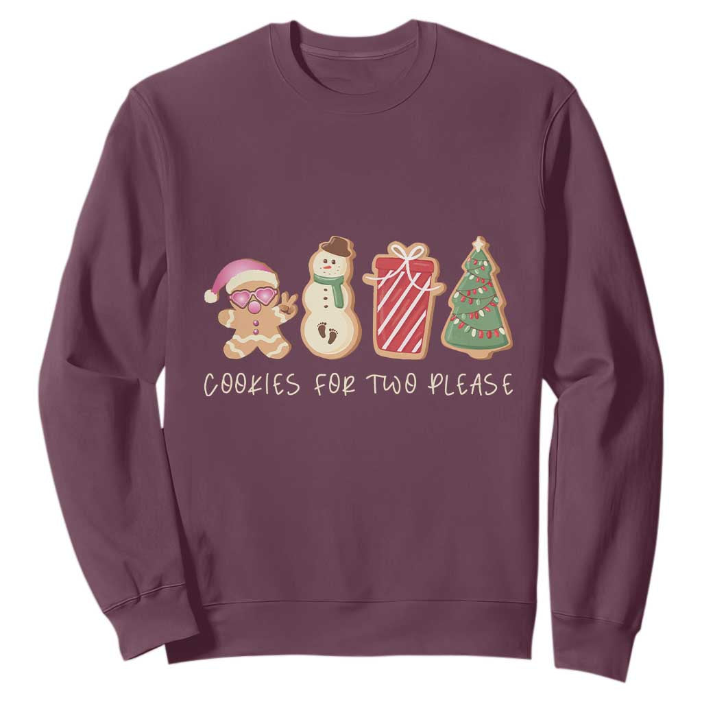 Christmas Pregnancy Announcement Sweatshirt Cookies For Two Please Xmas Maternity Gift - African Pride