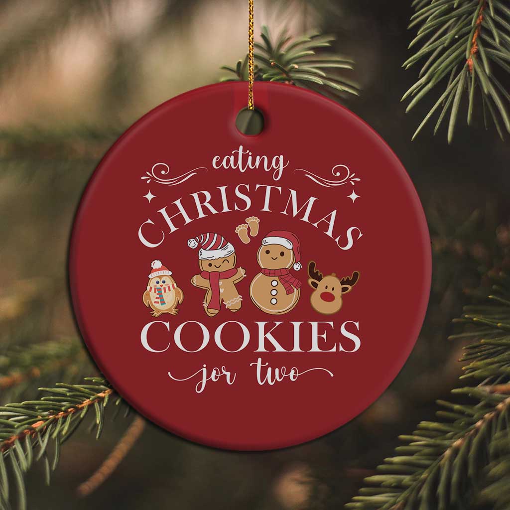 Christmas Pregnancy Announcement Christmas Ornament Eating Xmas Cookies For Two Maternity Gift - African Pride