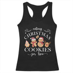 Christmas Pregnancy Announcement Racerback Tank Top Eating Xmas Cookies For Two Maternity Gift - African Pride