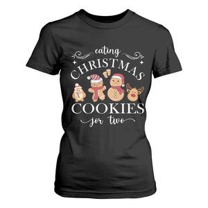 Christmas Pregnancy Announcement T Shirt For Women Eating Xmas Cookies For Two Maternity Gift - African Pride