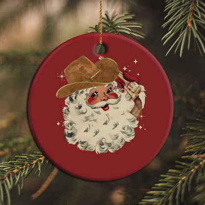 Christmas Cowboy Christmas Ornament Santa Claus Merry Xmas Vintage 90s Western Country - African Pride