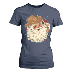 Christmas Cowboy T Shirt For Women Santa Claus Merry Xmas Vintage 90s Western Country - African Pride