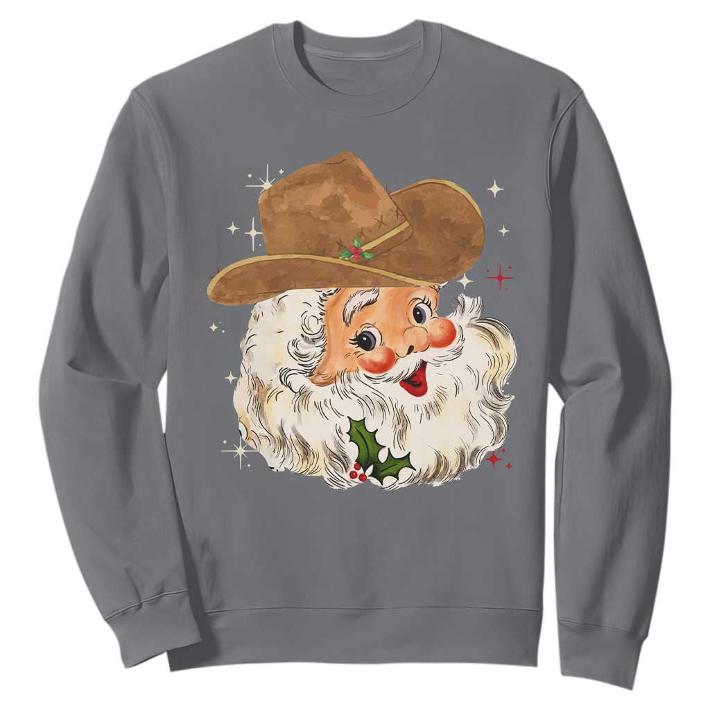 Christmas Cowboy Sweatshirt Santa Claus Vintage 90s Western Country Music Outfit - African Pride