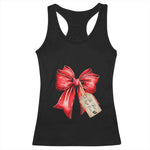 Christmas Pregnancy Announcement Racerback Tank Top Coquette Bow Xmas Maternity Gift - African Pride