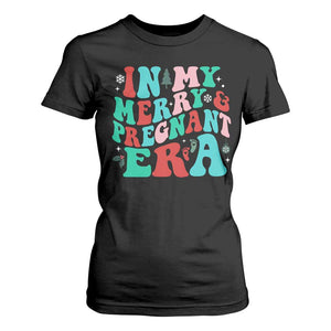 Christmas Pregnancy Announcement T Shirt For Women Merry & Pregnant Era Cute Groovy Christmas Holiday Xmas - African Pride