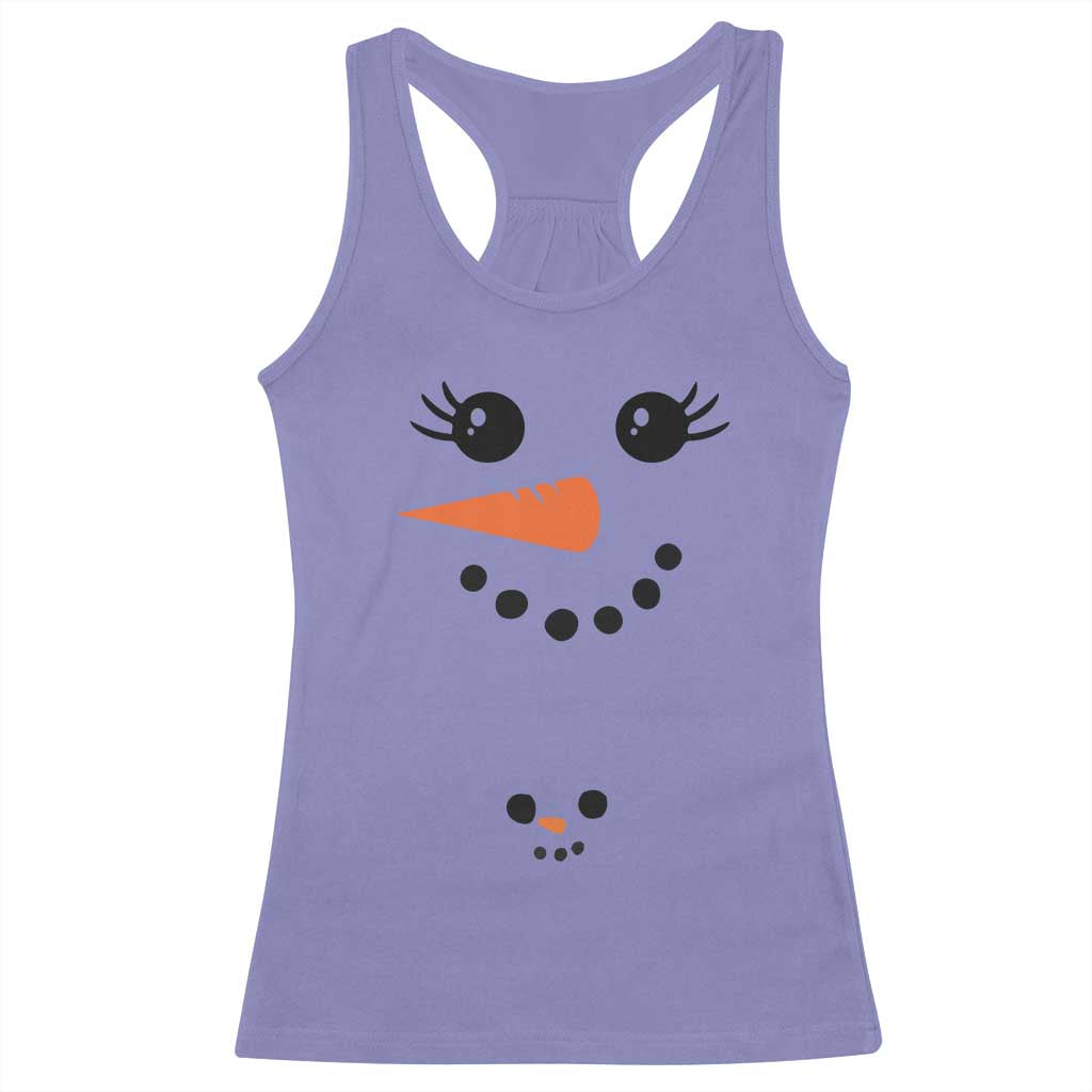 Christmas Pregnancy Announcement Racerback Tank Top Snowman Face Xmas Maternity Gift - African Pride