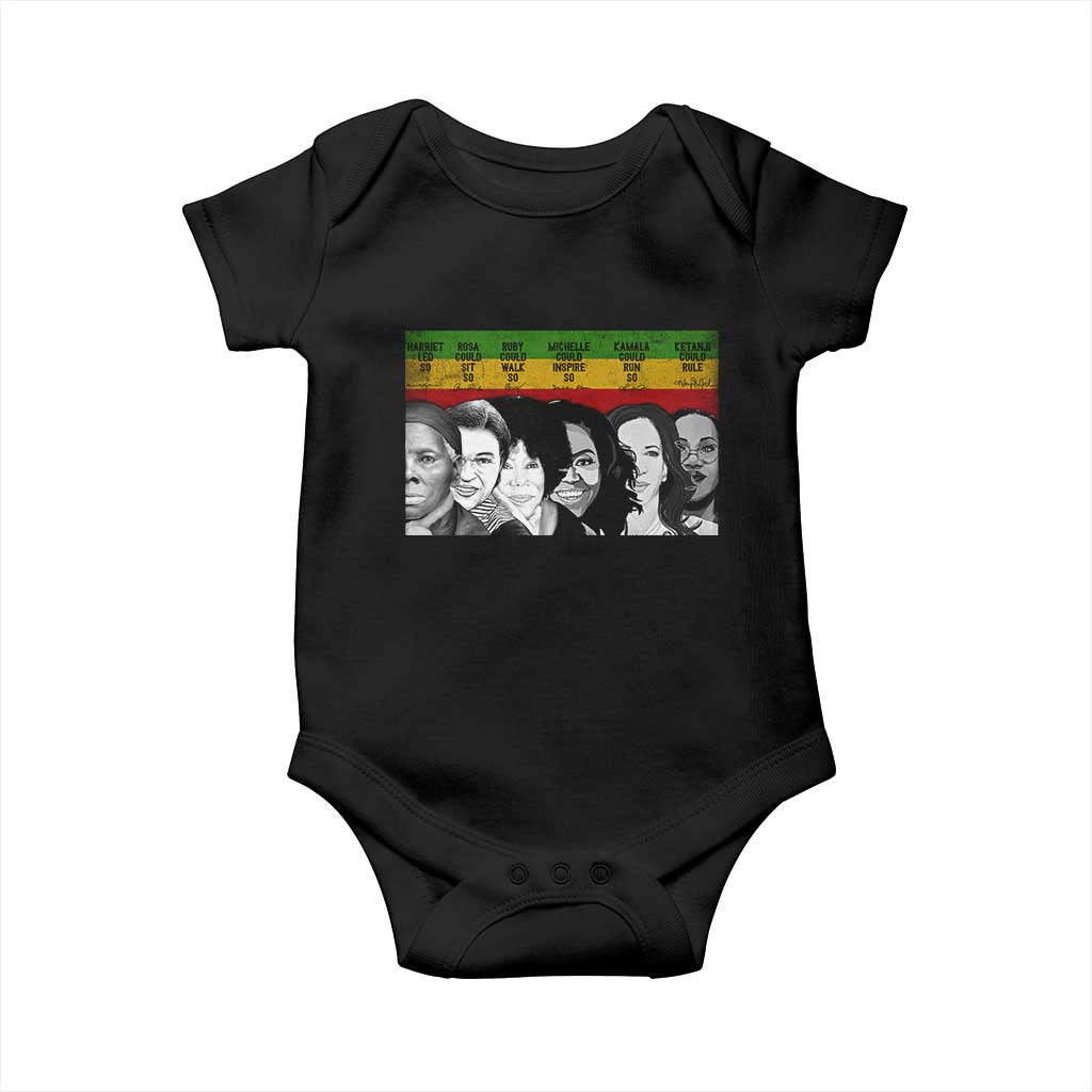 Black Pride Baby Onesie Harriet Led Rosa Could Sit Ruby Could Walk Michelle Could Inspire Kamala Could Run Ketanji Could Rule - African Pride