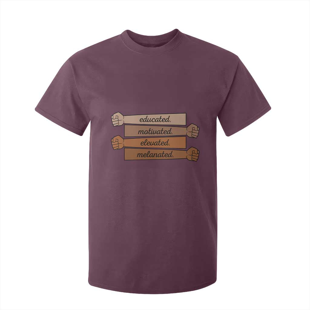 Black Pride T Shirt For Kid Educated Motivated Elevated Melanated BLM Melanin - African Pride