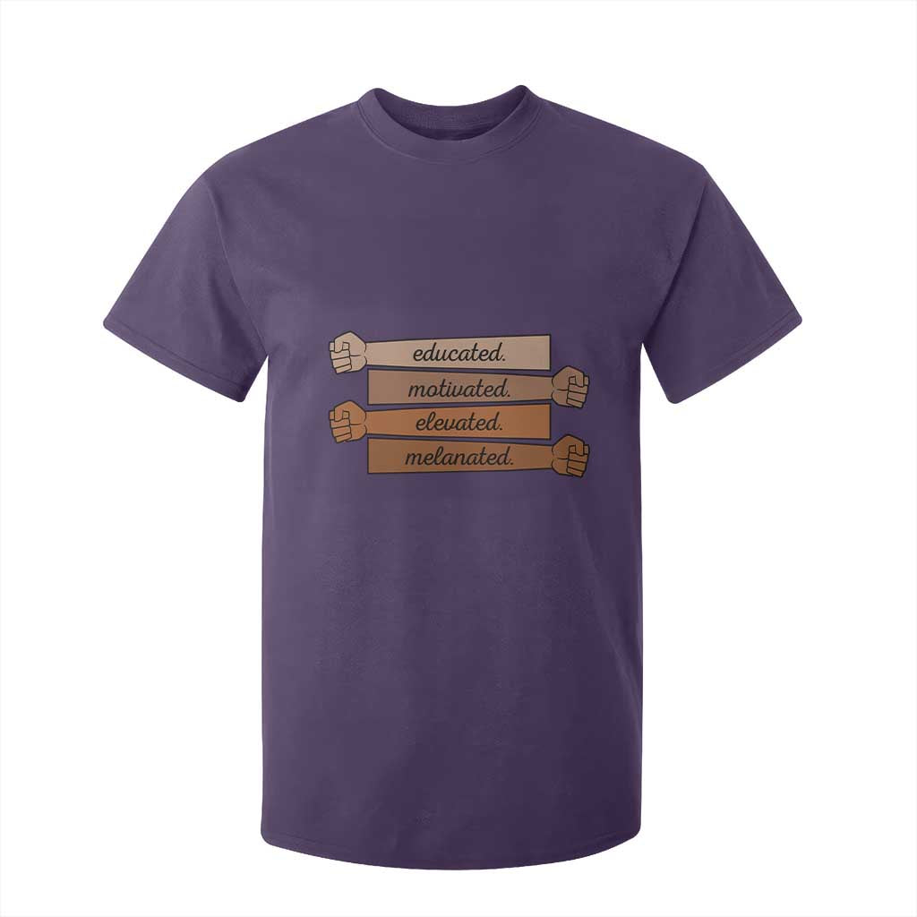Black Pride T Shirt For Kid Educated Motivated Elevated Melanated BLM Melanin - African Pride