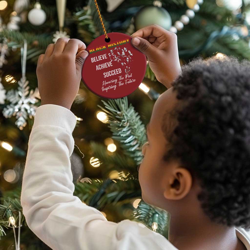 Honoring Past Inspiring Future Black History Month Christmas Ornament - African Pride
