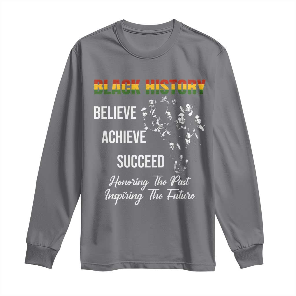 Honoring Past Inspiring Future Black History Month Long Sleeve Shirt - African Pride