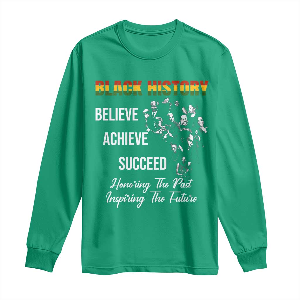 Honoring Past Inspiring Future Black History Month Long Sleeve Shirt - African Pride