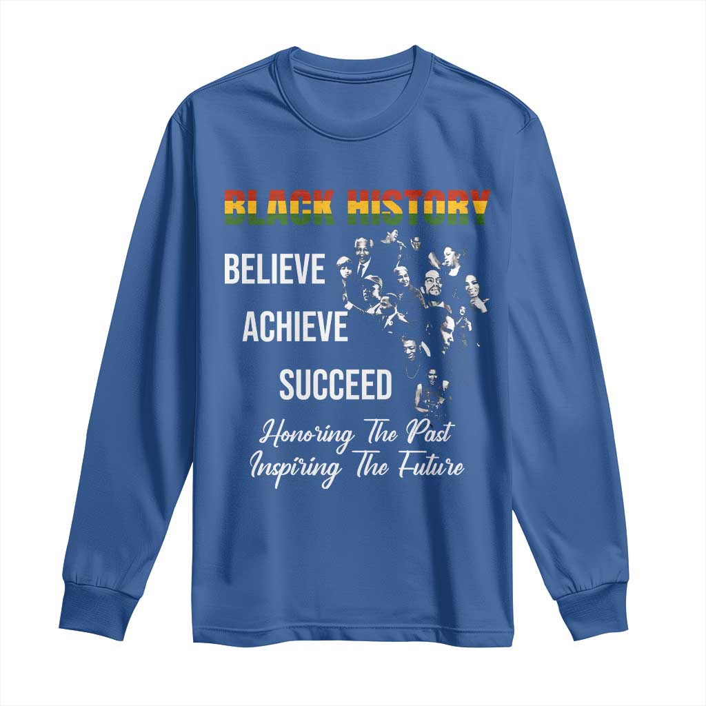 Honoring Past Inspiring Future Black History Month Long Sleeve Shirt - African Pride
