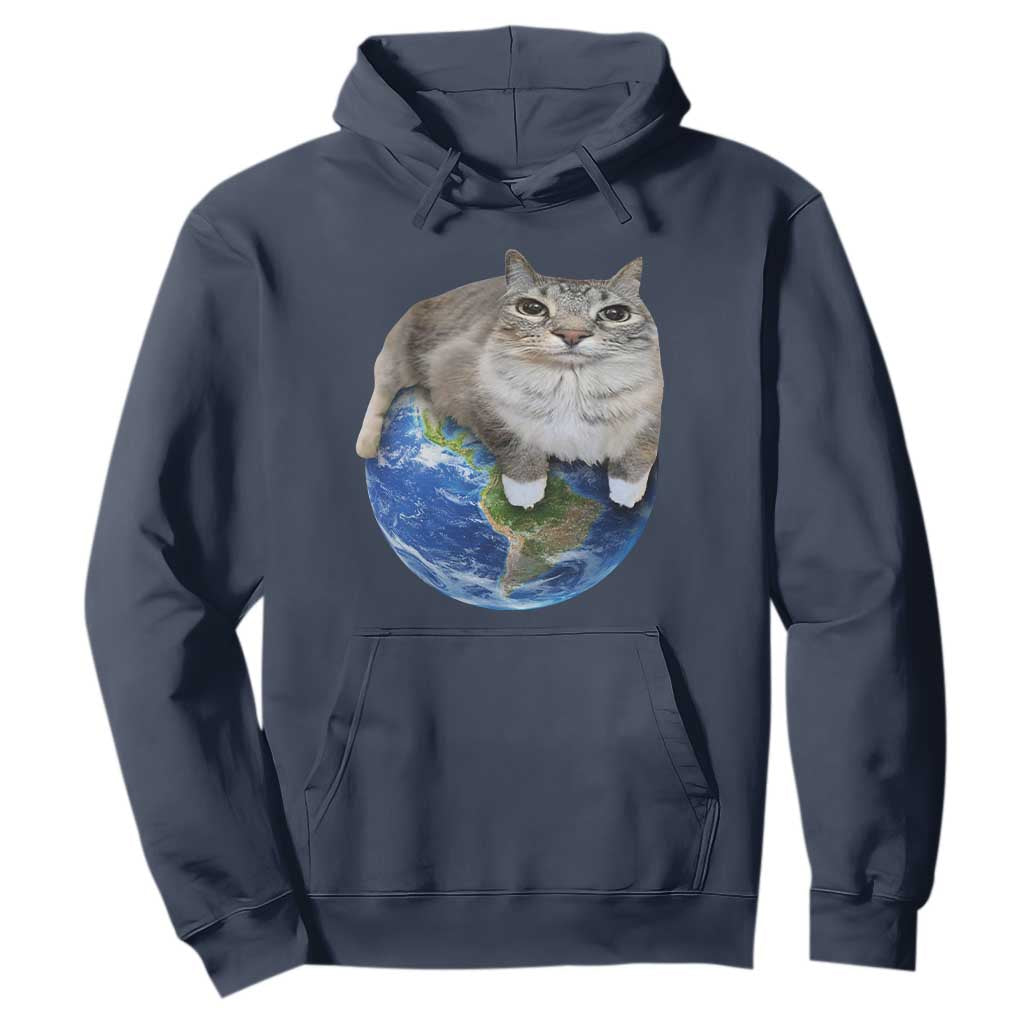 Earth Cat Silly Cat Meme Hoodie