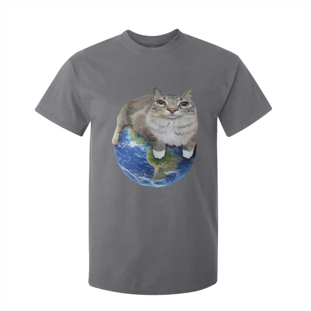 Earth Cat Silly Cat Meme T Shirt For Kid