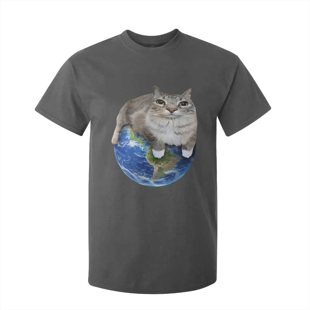 Earth Cat Silly Cat Meme T Shirt For Kid