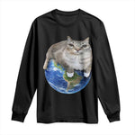 Earth Cat Silly Cat Meme Long Sleeve Shirt