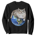 Earth Cat Silly Cat Meme Sweatshirt