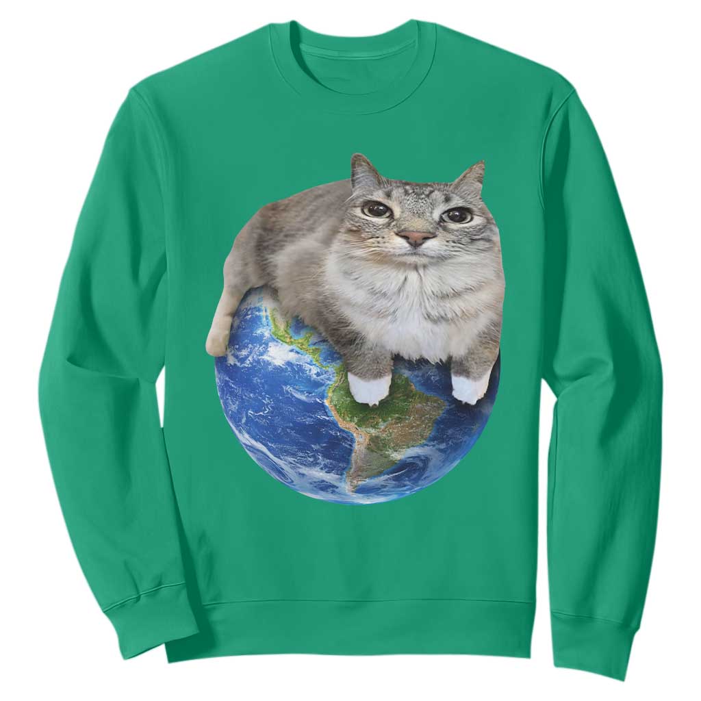 Earth Cat Silly Cat Meme Sweatshirt