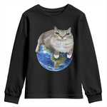 Earth Cat Silly Cat Meme Youth Sweatshirt