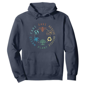 Earth Day Environment Hoodie Save Bees Rescue Animals Recycle Plastic